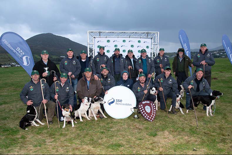SSER Team Ireland Pictured Alongside A Representative From SSE Renewables At The National Sheep Dog Trials 2024