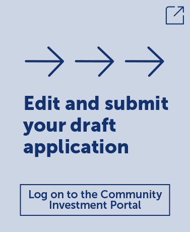 Edit and submit draft application (Tick box to open in new tab)